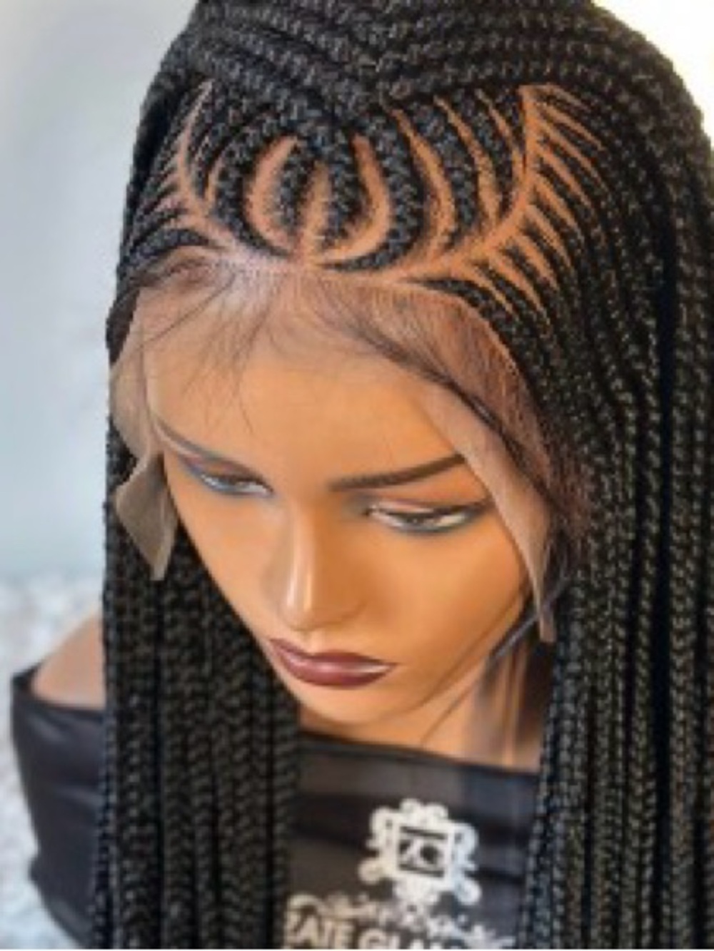 Lace Front Long Box Braid Wig - Black